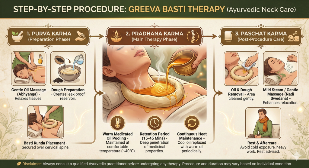 Step-by-Step Procedure of Greeva Basti Therapy